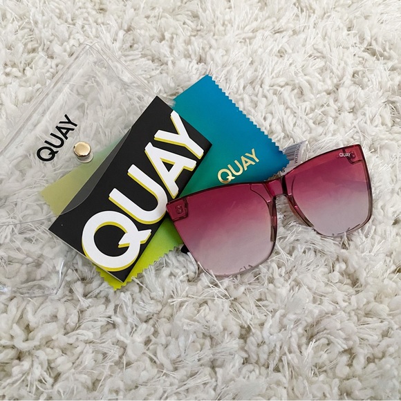 Quay Australia 56mm Gradient Cat Eye Sunglasses in Tortoise and Coral Mirror NWT - Picture 4 of 8